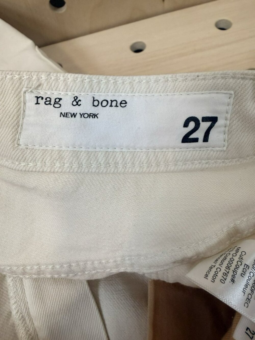 Rag & Bone Featherweight Cailyn Pants Womens Ecru Cream Denim Cargo Utility 27 - Picture 14 of 16